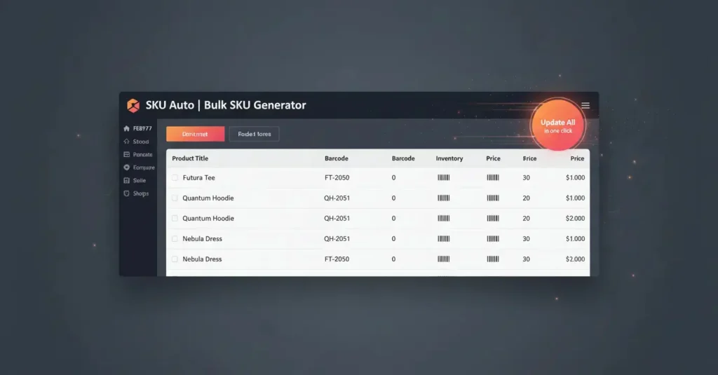 Bulk edit skus barcodes